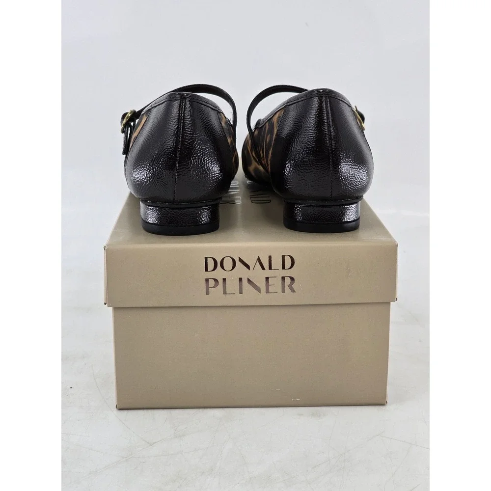 Donald Pliner Ditzynm Mary Jane Flats Womens 6.5M Leopard Mesh Black - Excellent